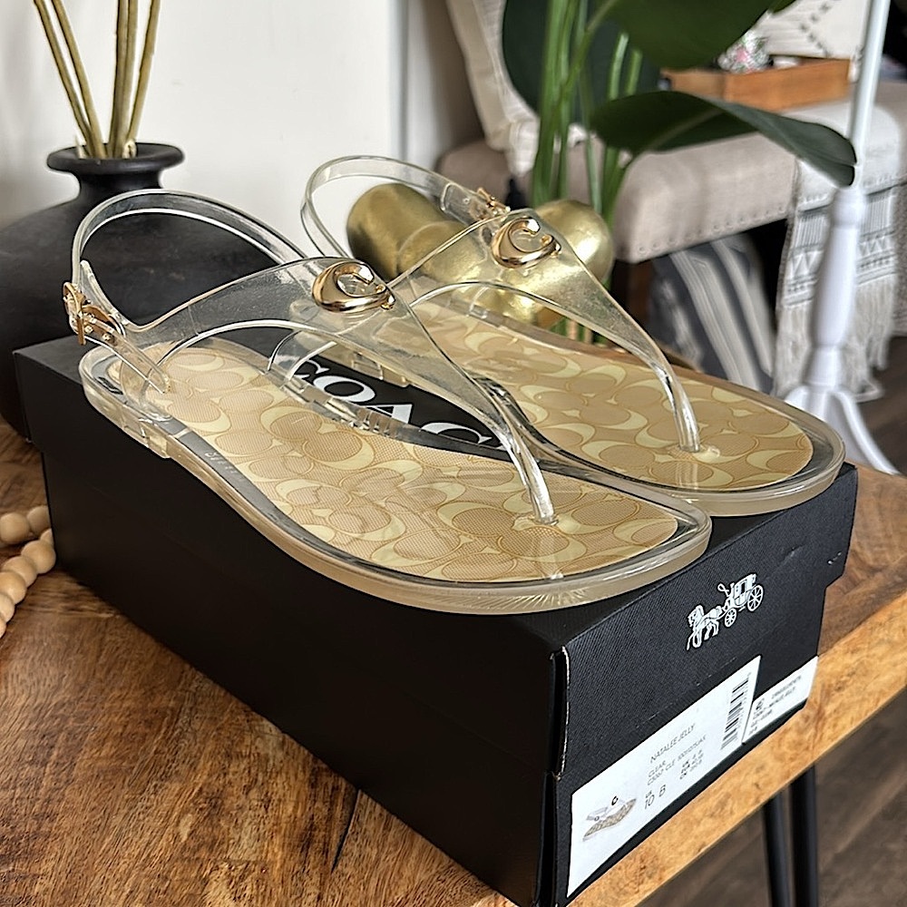 🫧🪼New in Box! COACH Clear Natalee Jelly Sandal Sz 10🪼🫧 - Picture 3 of 7